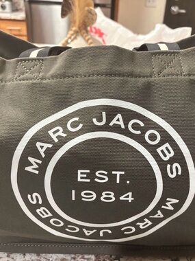 Marc Jacobs Olive Green Duffel Bag with White Logo